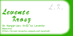 levente krosz business card